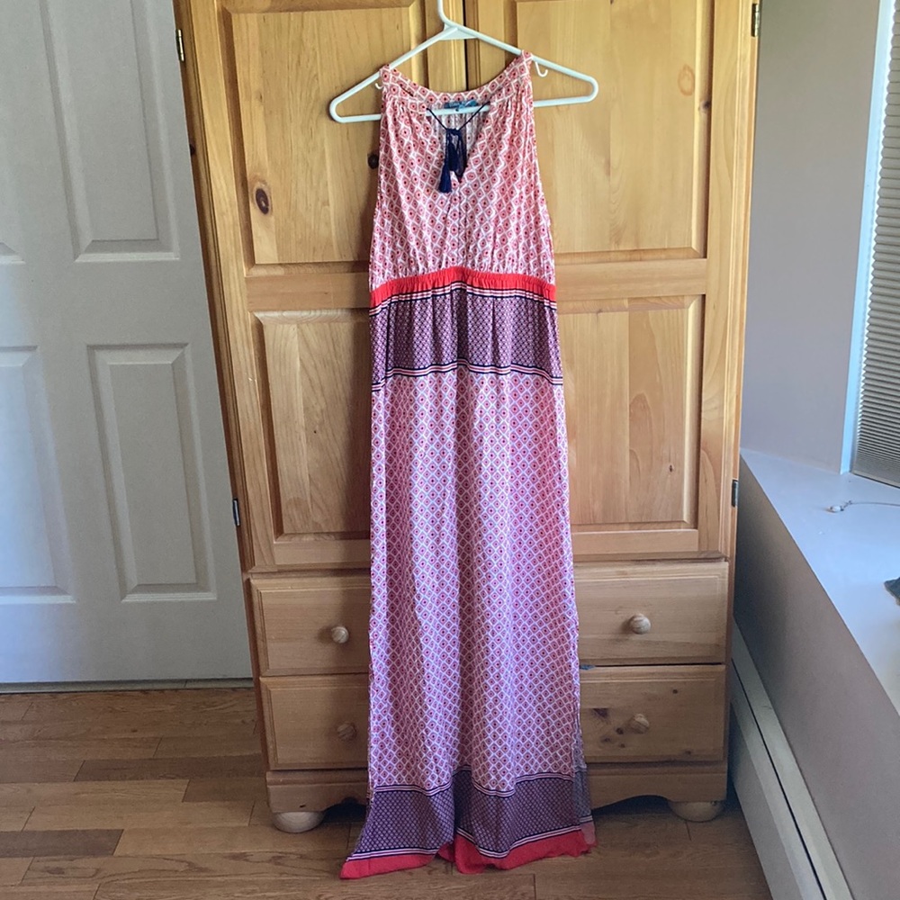 Orange Patterned Maxi Dress